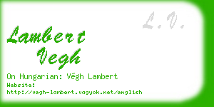 lambert vegh business card