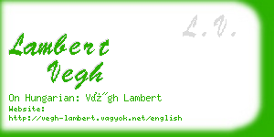 lambert vegh business card